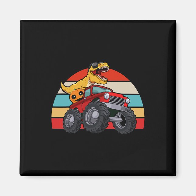 Dinosaur Riding Monster Lastbil Lazy Halloween Cos Magnet (Framsidan)