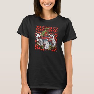 Dinosaur Riding Monster Lastbil Valentines day Rex T Shirt
