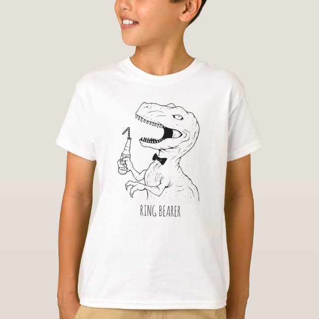 Dinosaur Ring Bearer T-Shirt (Framsida)