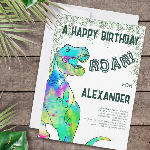 Dinosaur Roar 5:e Födelsedagsfesten Inbjudningar