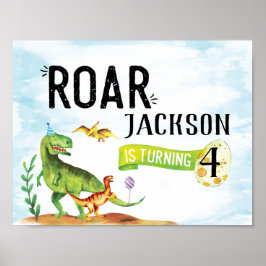 Dinosaur Roar Birthday-tecken Poster
