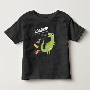 Dinosaur Roar Grönt Monogrammed Kid Boy T Shirt