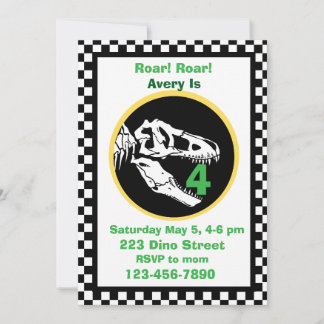 Dinosaur Roar Kids Birthday Party Invitation Inbjudningar