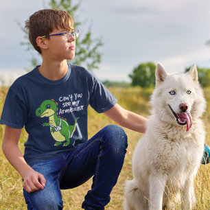 Dinosaur Roligt Brken Arm Sympathy Novelty T Shirt
