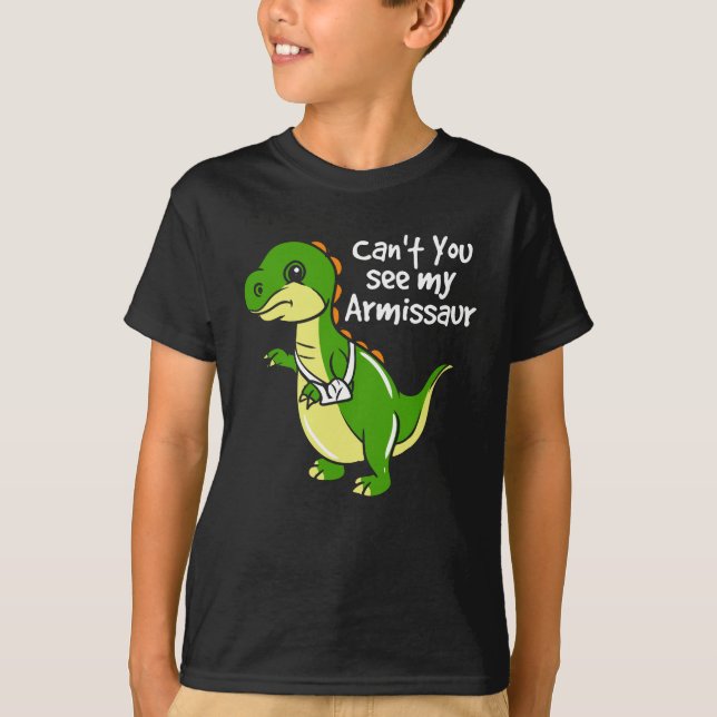 Dinosaur Roligt Brken Arm Sympathy Novelty T Shirt (Framsida)