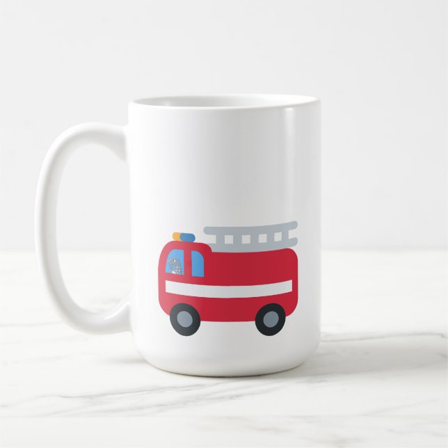 Dinosaur-roligtens brandmotor Back to school Kaffemugg (Vänster)