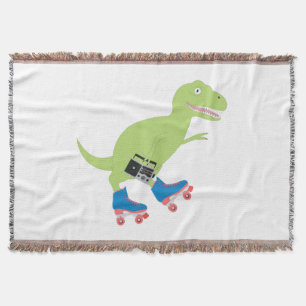 Dinosaur Roller Skating Holding Radio Filt