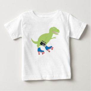 Dinosaur Roller Skating Holding Radio T Shirt