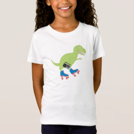 Dinosaur Roller Skating Holding Radio T Shirt