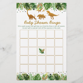 Dinosaur Safari Baby Shower Bingo Game