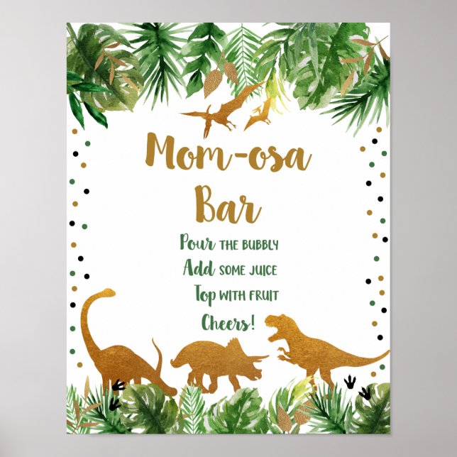Dinosaur Safari Mimosa Pub Sign Poster (Framsidan)