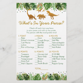 Dinosaur Safari What's in your Purse Shower Game