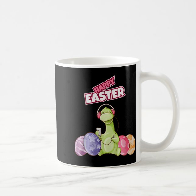 Dinosaur Säger Glad Påsk Premium Tri-blend  Kaffemugg (Höger)
