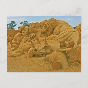 Dinosaur Sand Castle Sculptures Dinostory Vykort