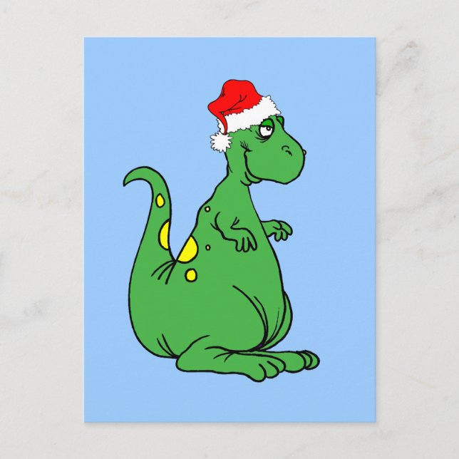 dinosaur Santa Helg Vykort (Framsida)