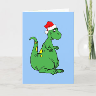 dinosaur Santa Helgkort