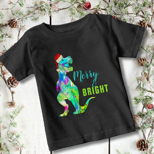 Dinosaur Santa T-Rex Merry och lysande citat T Shirt