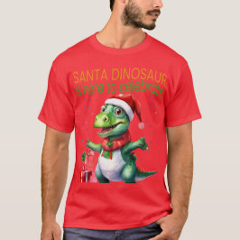 Dinosaur Santa T Shirt