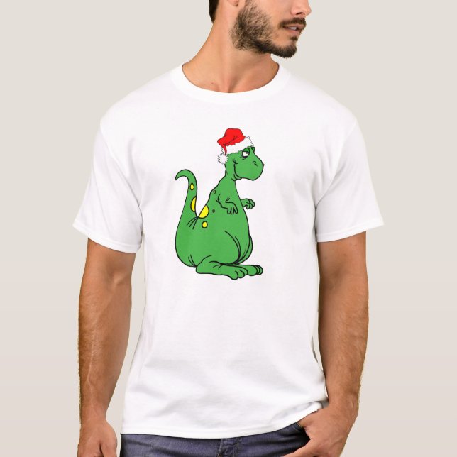 dinosaur Santa Tee Shirt (Framsida)