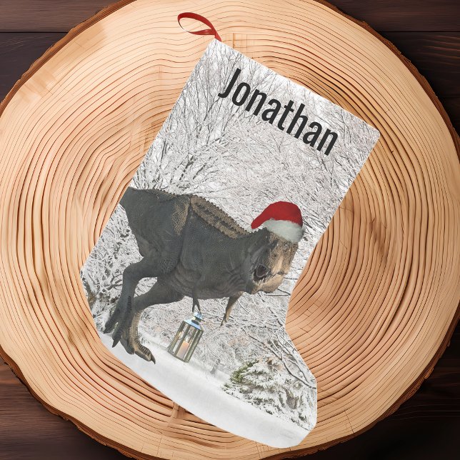 Dinosaur Santa Tyrannosaurus T-rex Namn Winter Liten Julstrumpa (Skapare uppladdad)