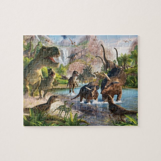Dinosaur Scene Pussel (Horisontell)