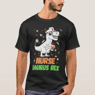 Dinosaur SCrub Nurse Life Coffee Rn Nursing Lpn T Shirt