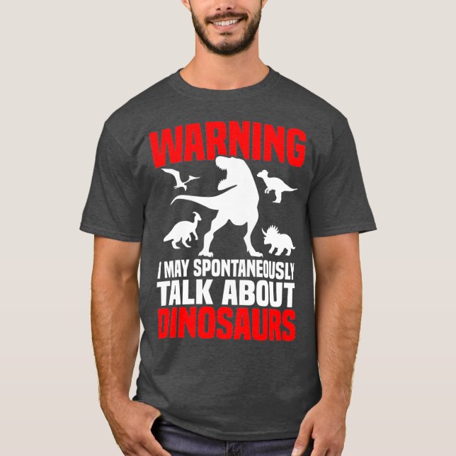 Dinosaur Shirt Funny pratar om dinosaurier T Shirt (Framsida)