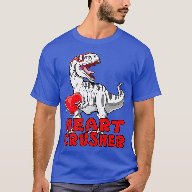 Dinosaur Shirt Valentines day Heart Crusher T T Shirt (Framsida)
