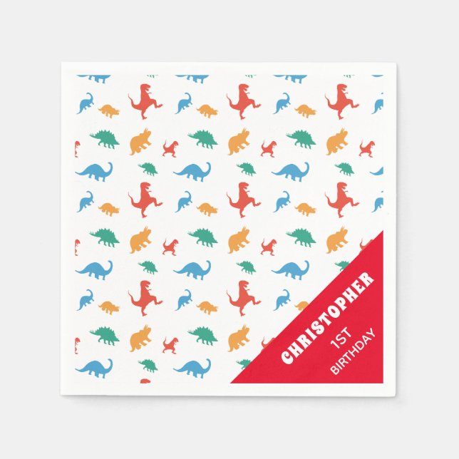 Dinosaur Silhouette Pappersservett (Framsidan)