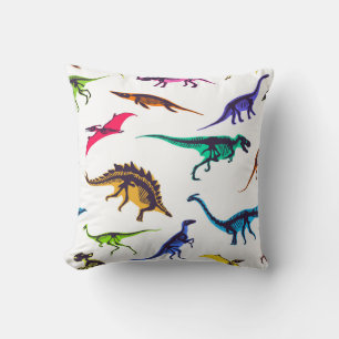 Dinosaur silhouettes: vintage sketch mönster. kudde