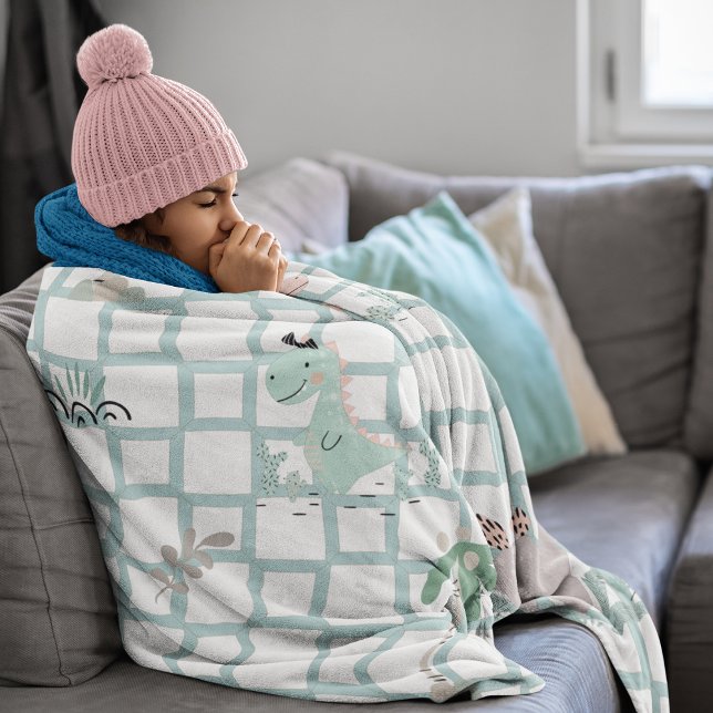 Dinosaur Simple Scandinavian Child Design Fleecefilt (Dinosaur Simple Scandinavian Child Design Fleece Blanket)