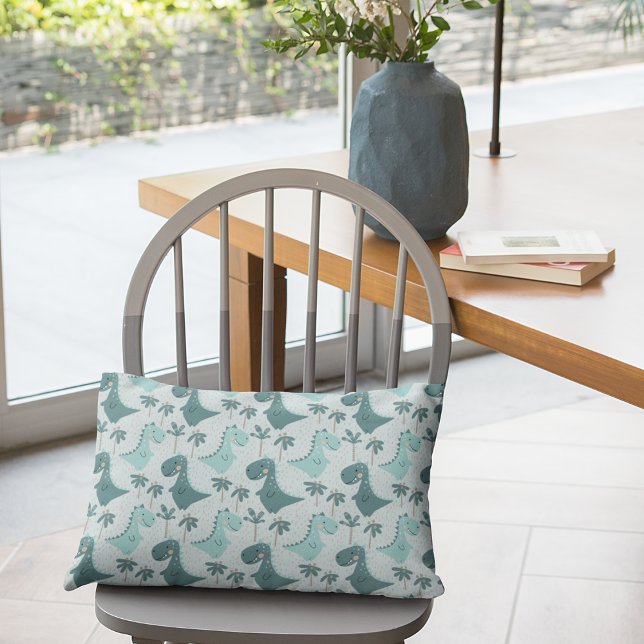 Dinosaur Simple Scandinavian Child Design Prydnadskudde (Dinosaur Simple Scandinavian Child Design Accent Pillow)