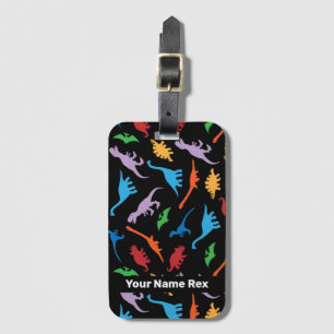 Dinosaur sju arter silhouette mönster bagage bagagebricka
