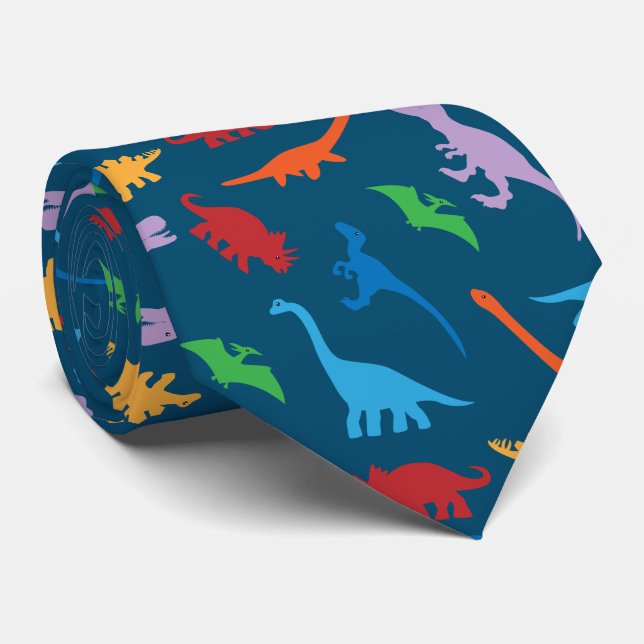 Dinosaur sju arter silhuette mönster slips (Rullad)