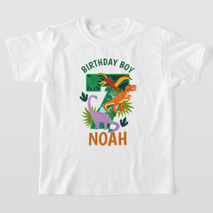 Dinosaur Sjunde födelsedag småbarn tshirts