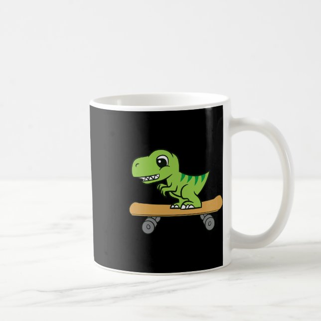 Dinosaur Skateboard Cute Skateboard Dinosaur  Kaffemugg (Höger)