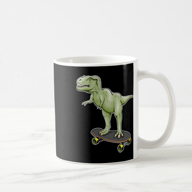 Dinosaur Skateboard T-rex Dino Dinosaur  Kaffemugg (Höger)