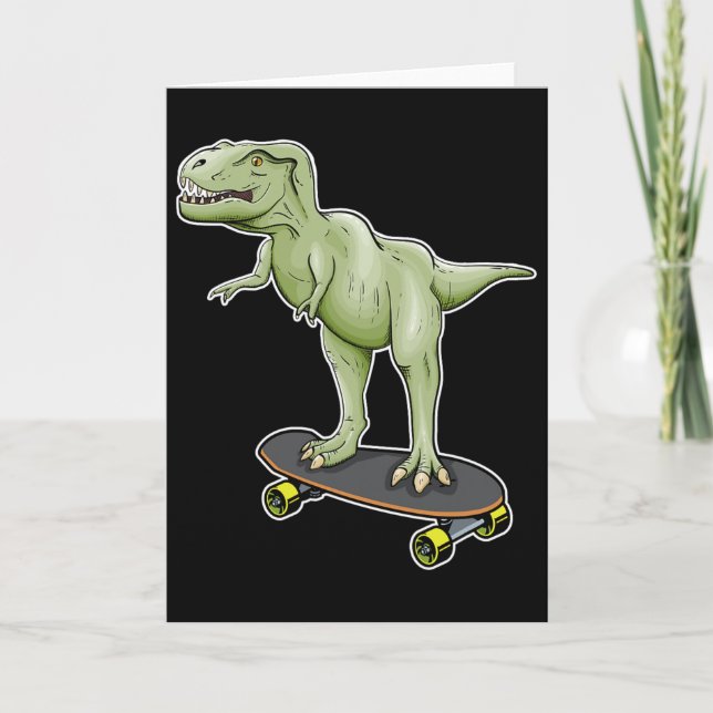 Dinosaur Skateboard T-rex Dino Dinosaur  Kort (Framsida)