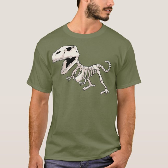 Dinosaur Skeleton Paleontolog T Shirt (Framsida)