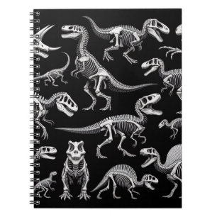 Dinosaur Skeletons White Fossil Bones Anteckningsbok