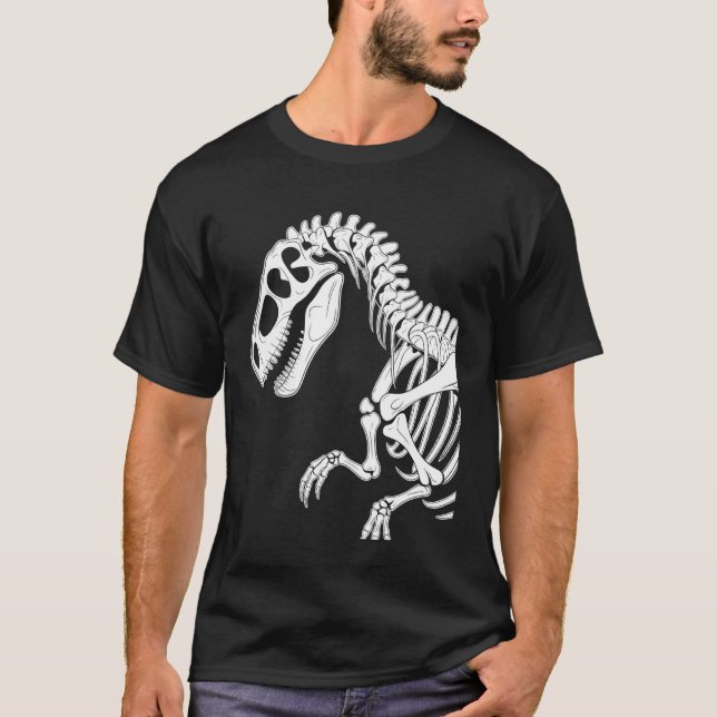 Dinosaur Skelett Fossil T Shirt (Framsida)