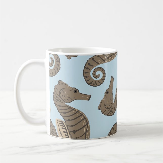 Dinosaur skelett, grym, sömlös mönster. kaffemugg (Vänster)