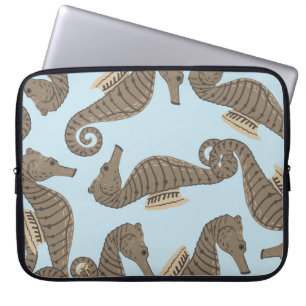 Dinosaur skelett, grym, sömlös mönster. laptop fodral