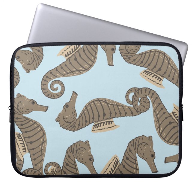 Dinosaur skelett, grym, sömlös mönster. laptop fodral (Framsidan)