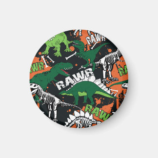 Dinosaur skelett, grym, sömlös mönster. magnet