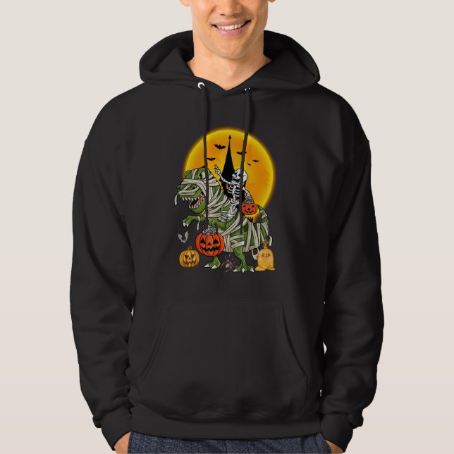 dinosaur skelett halloween hoodie (Framsida)