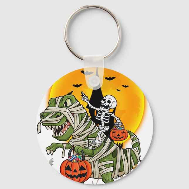 dinosaur skelett halloween nyckelring (Framsida)