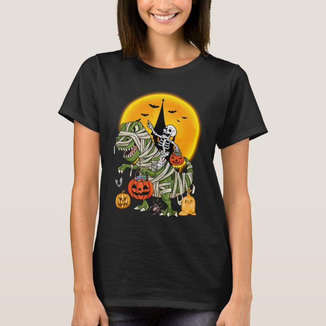 dinosaur skelett halloween t shirt (Framsida)