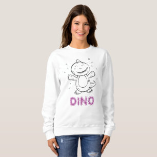 Dinosaur - Sketched Animal in Black & White T Shirt