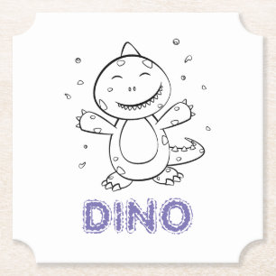 Dinosaur - Sketched Animal in Black & White Underlägg Papper
